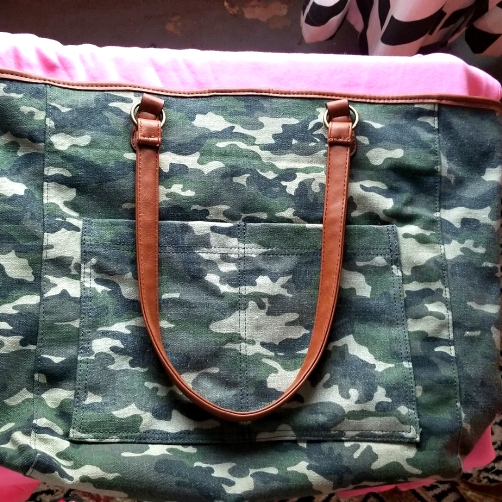 FINAL PRICE DROP Maurice's camo canvas tote bag